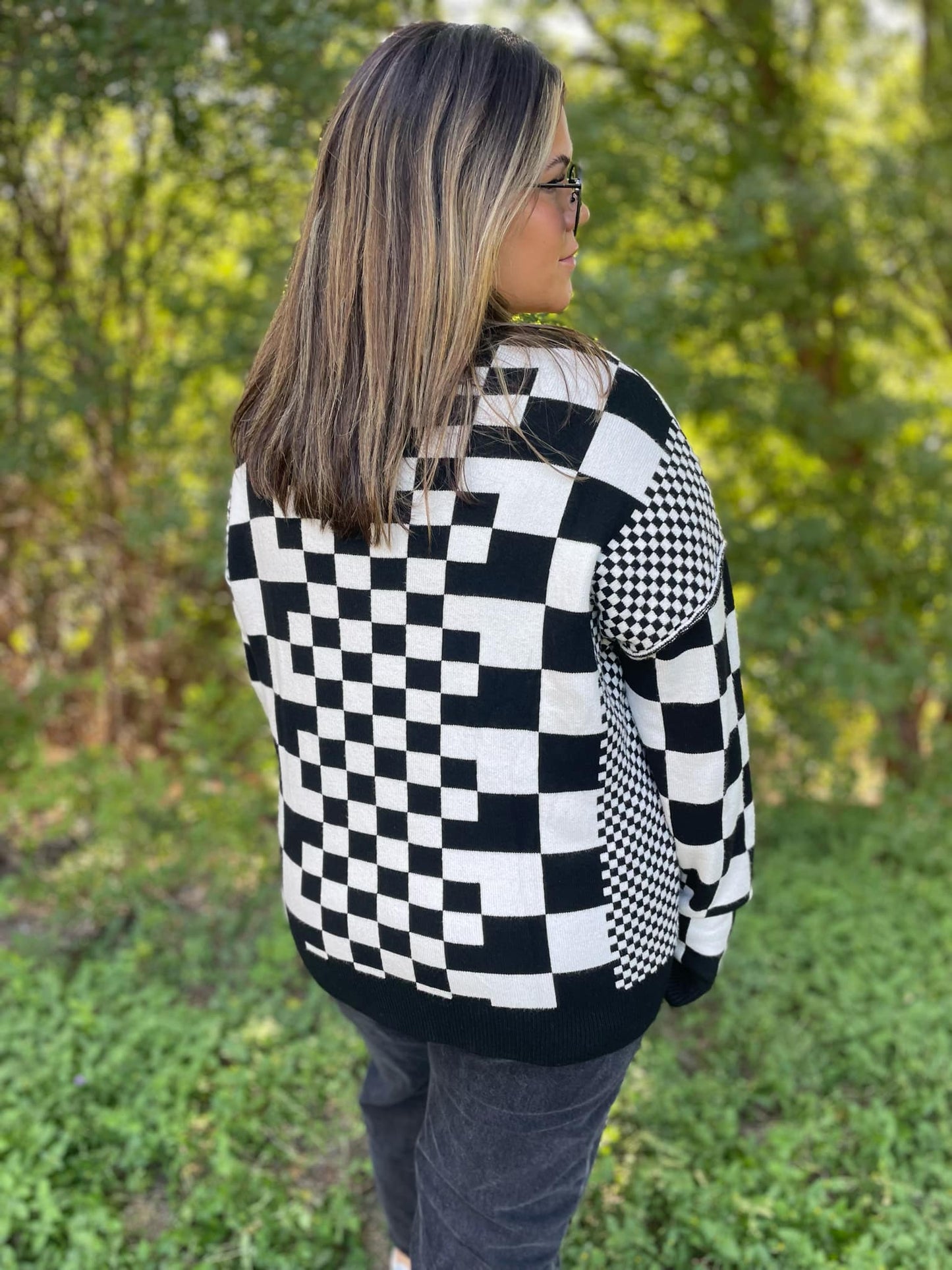 PREORDER: All Checkered Out Sweater in Four Colors