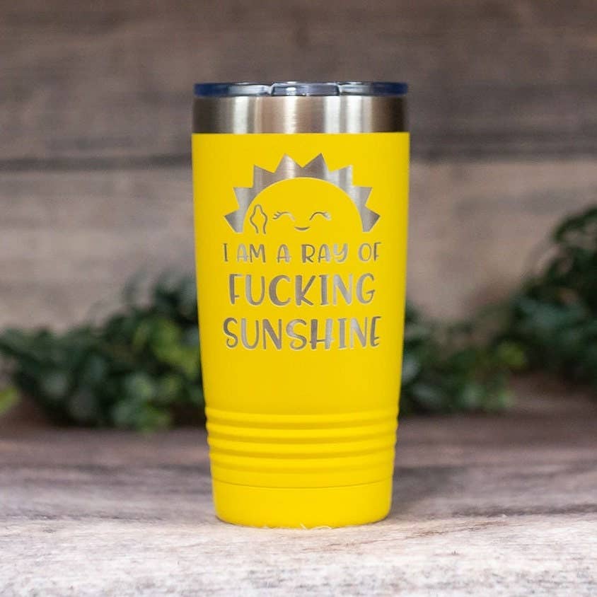 I Am a Ray of Fucking Sunshine: Blue / 20oz Handled Mug