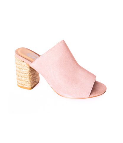 Helena Heeled Sandal in Blush Suede