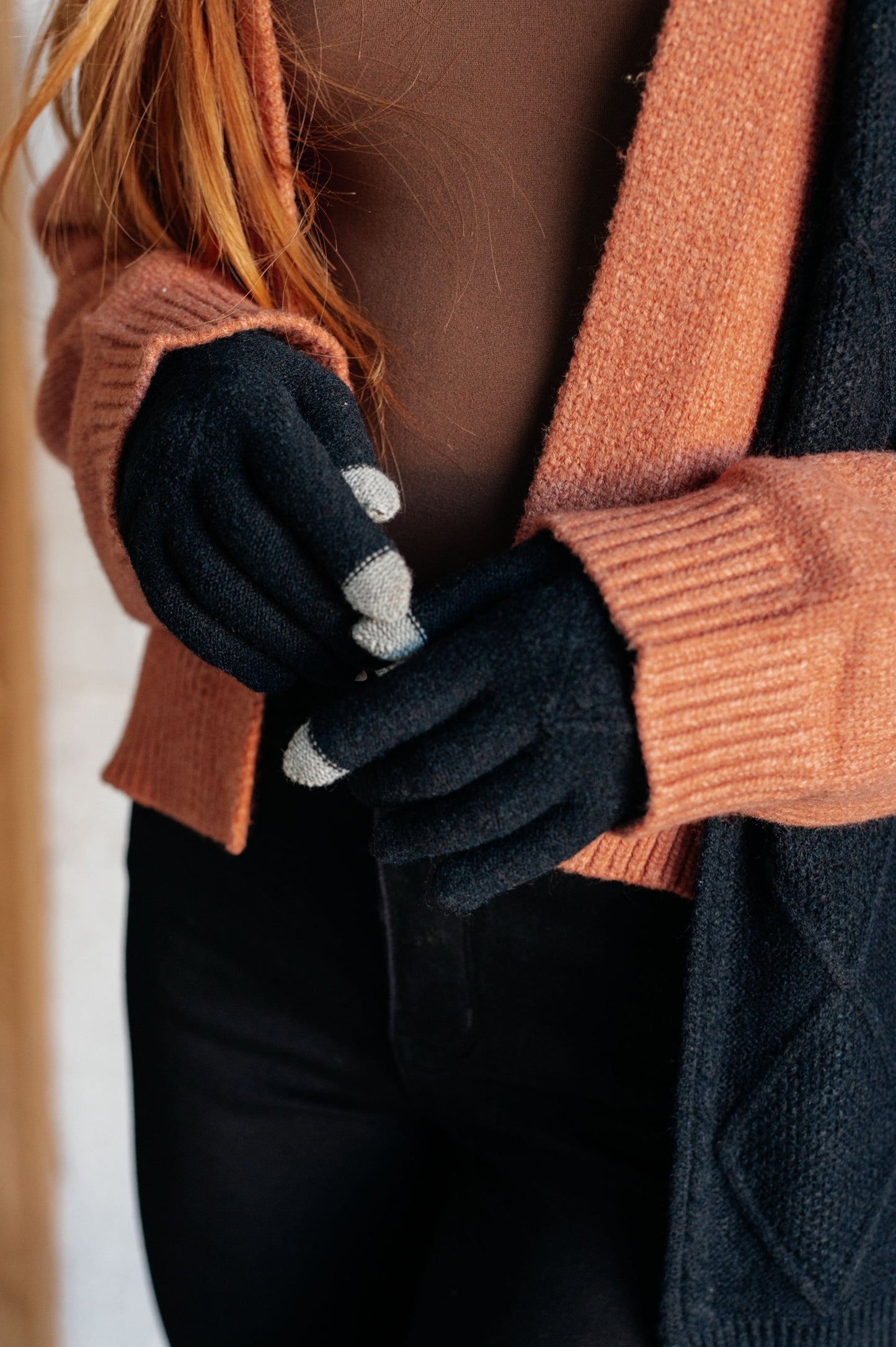 Jane Frost Beanie, Glove, and Scarf Set In Black