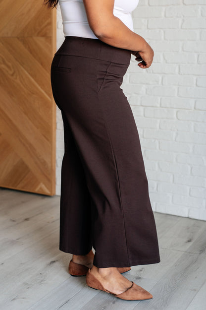 Magic Wide Leg Crop Pants in Chocolate