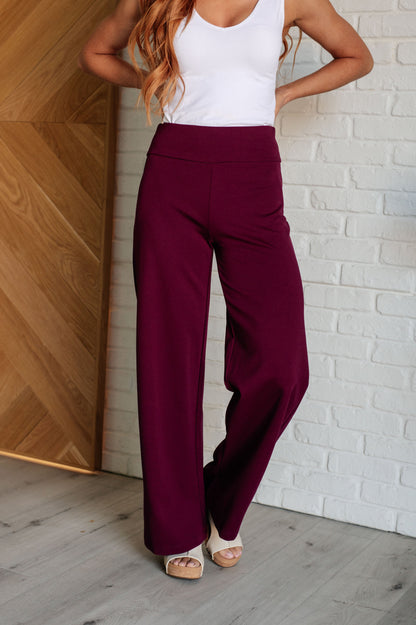 Magic Wide Leg Pants in Wine