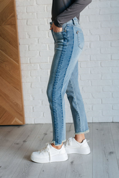 Susan High Rise Side Panel Detail Slim Jeans