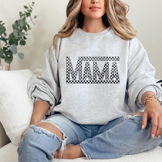 Checkered Mama Graphic Sweatshirt